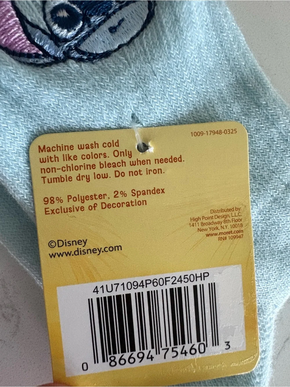 Disney Lilo and Stitch Ribbed Crew Socks w/ Crochet Trim 1-Pack